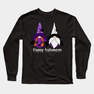 Happy Halloween! Cute Halloween Gnomes Spiders Autumn Vibes Halloween Thanksgiving Long Sleeve T-Shirt